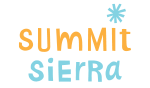 Summit Sierra Logo - The word Summit is in orange letters and the dot over the I is an asterisk. The word Sierra is in teal and below the word summit. The dot over that I is just a dot.